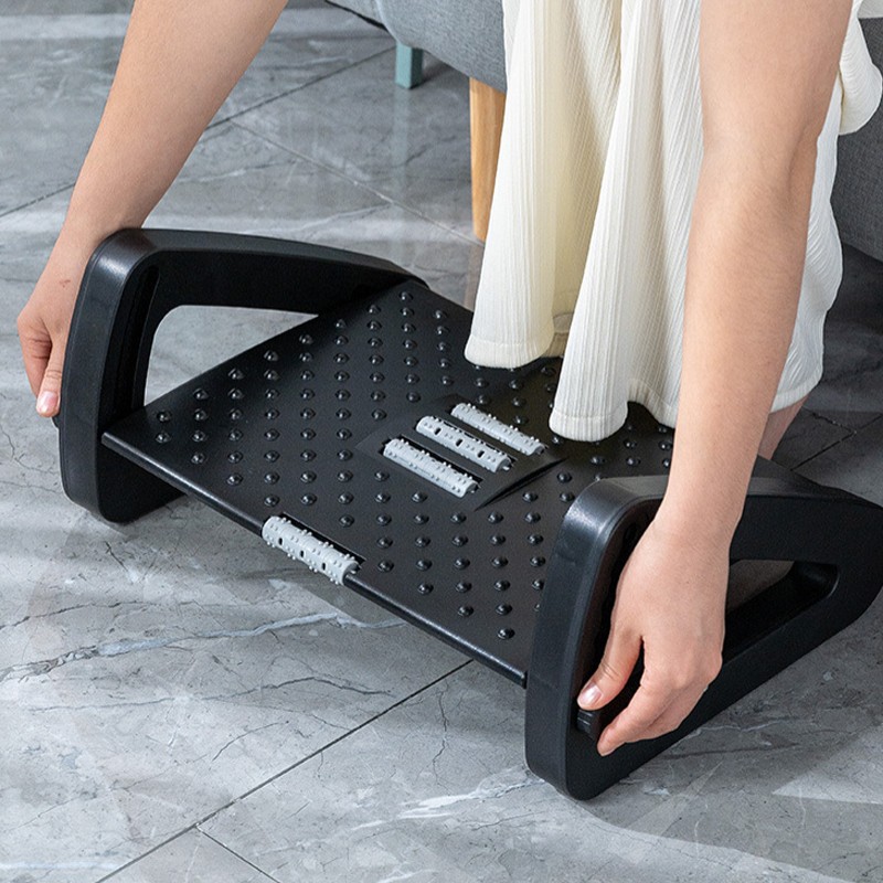 Ergonomic Foot Rest Under Desk Adjustable Height Tilt Angle W Massage Roller