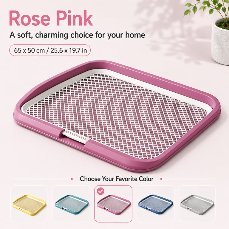 Dog Potty Tray With Removable Grating | Leak-Proof Indoor Toilet thumbnail 3