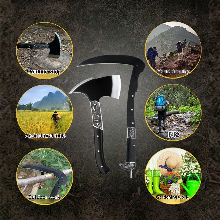 Folding Sickle & Tomahawk Axe Combo | Outdoor Garden Tool thumbnail 6