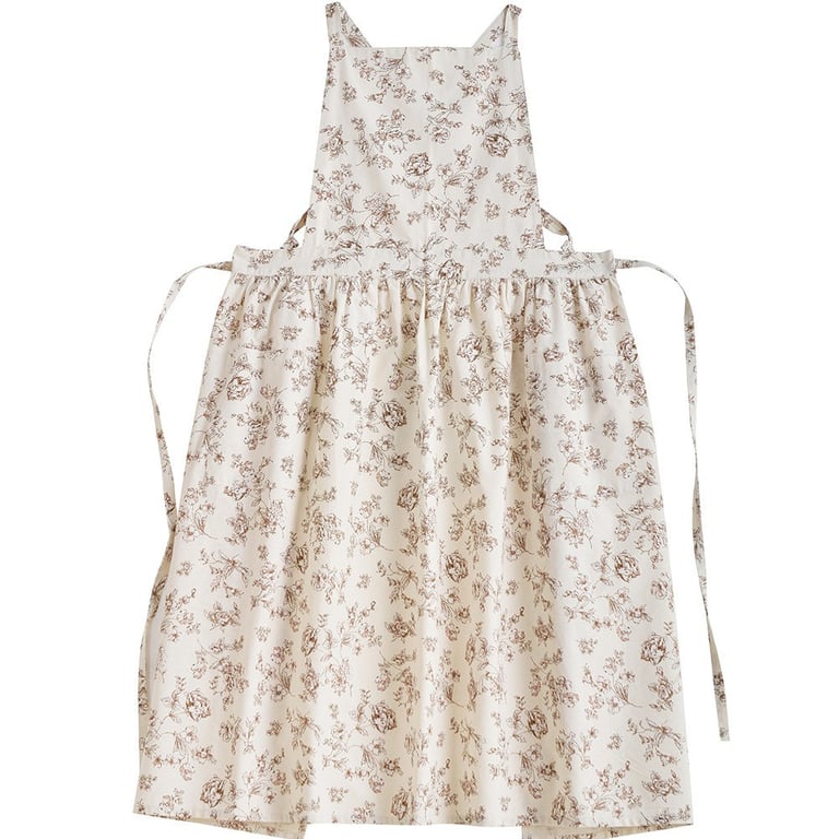 Artistic Floral Cross-Back Bib Apron | Kitchen Work Uniform Canada thumbnail 3