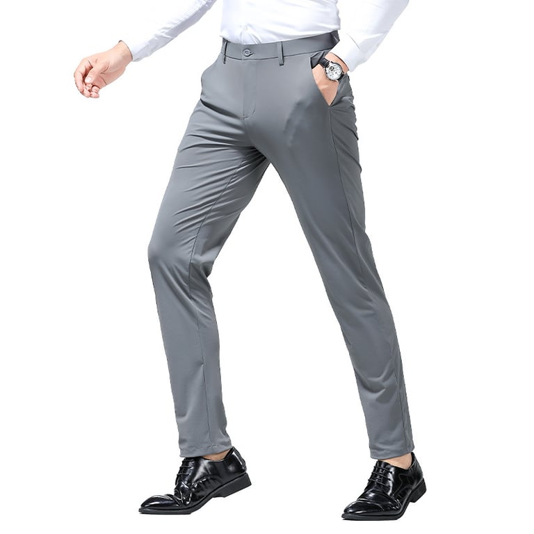 Men's Ice Silk High-Elasticity Pants | Breathable Slim Fit thumbnail 1