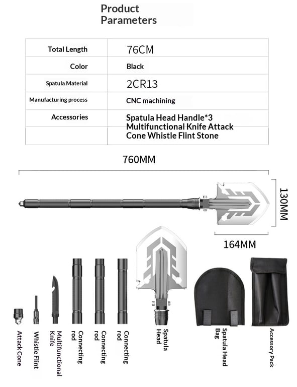 Portable Folding Self-Defense Shovel | High-Carbon Steel Canada thumbnail 6