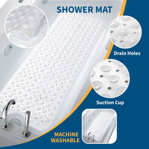 Non Slip Bath Mat Extra Large Shower Mat Bathtub Anti-Mold Rubber Strong Suction thumbnail 7
