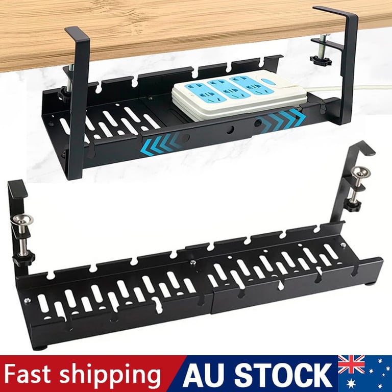 Tidy Cord Line Basket Rack Under Desk Cable Management Tray Hide Wire Organizer thumbnail 7