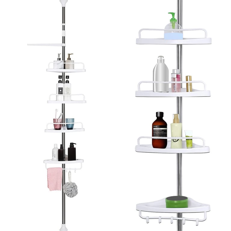 4 Tier Telescopic Bathroom Wall Corner Shelf Rack Shower Caddy Storage Organizer thumbnail 4