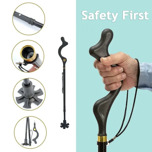 Adjustable Height Walking Stick | Ergonomic Hiking Cane thumbnail 1