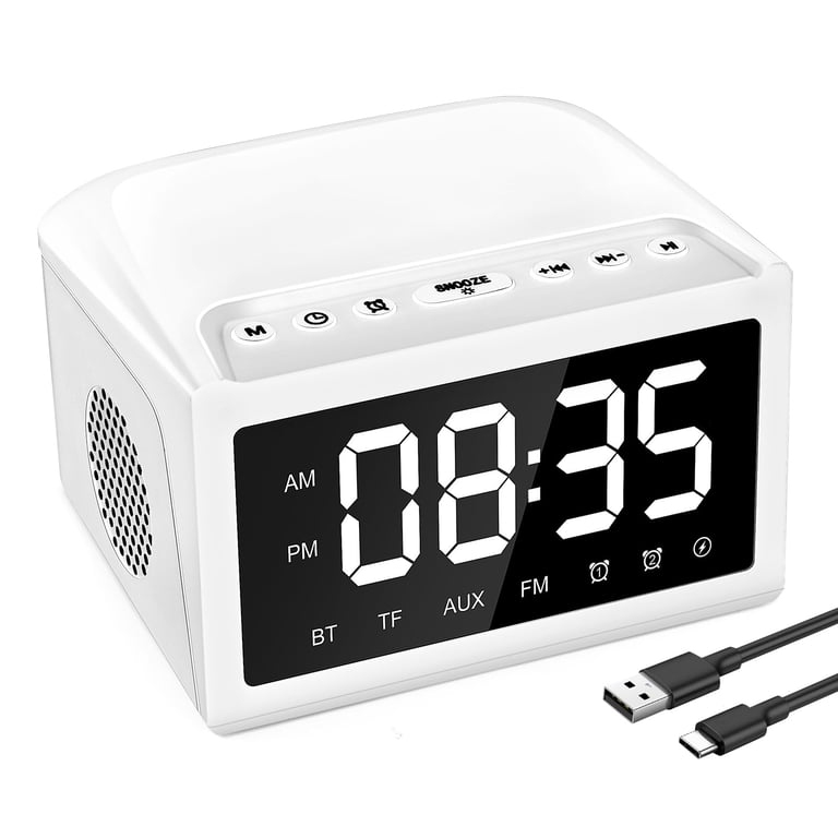 Digital Alarm Clock Radio with Bluetooth Speaker | USB Charging thumbnail 1