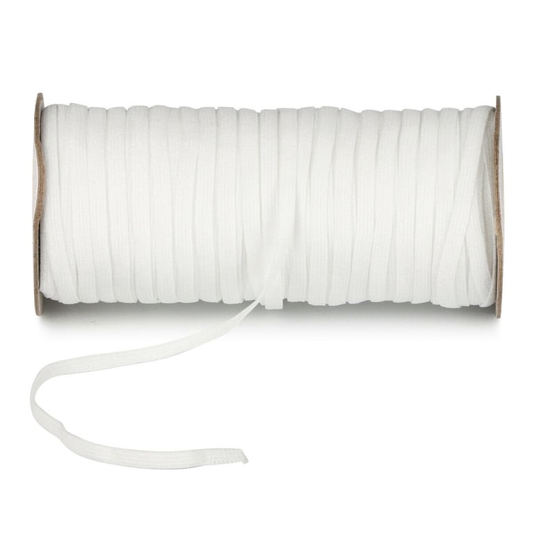 5mm 75 Yards White Flat Elastic Band | Resistance Band for Sewing
