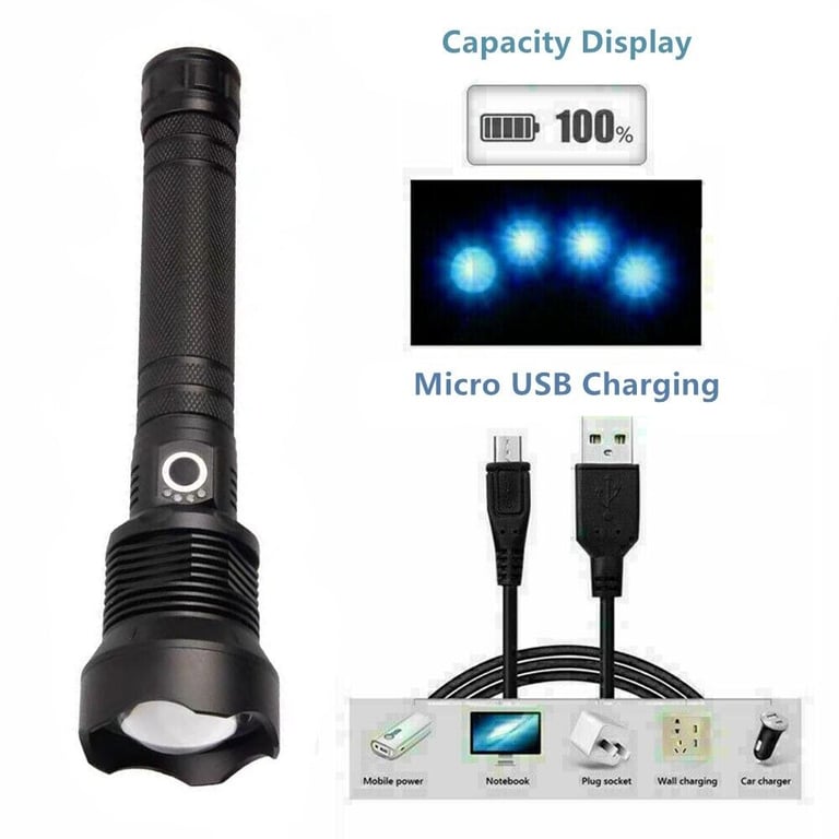 9900000LM LED Flashlight Rechargeable Zoom Torch | Super Bright thumbnail 11