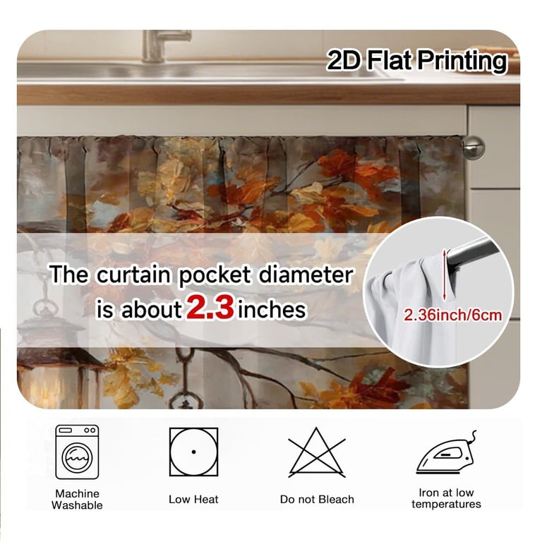 Autumn Thanksgiving Halloween Kitchen Storage Rack Decorative Curtain With Rod thumbnail 2