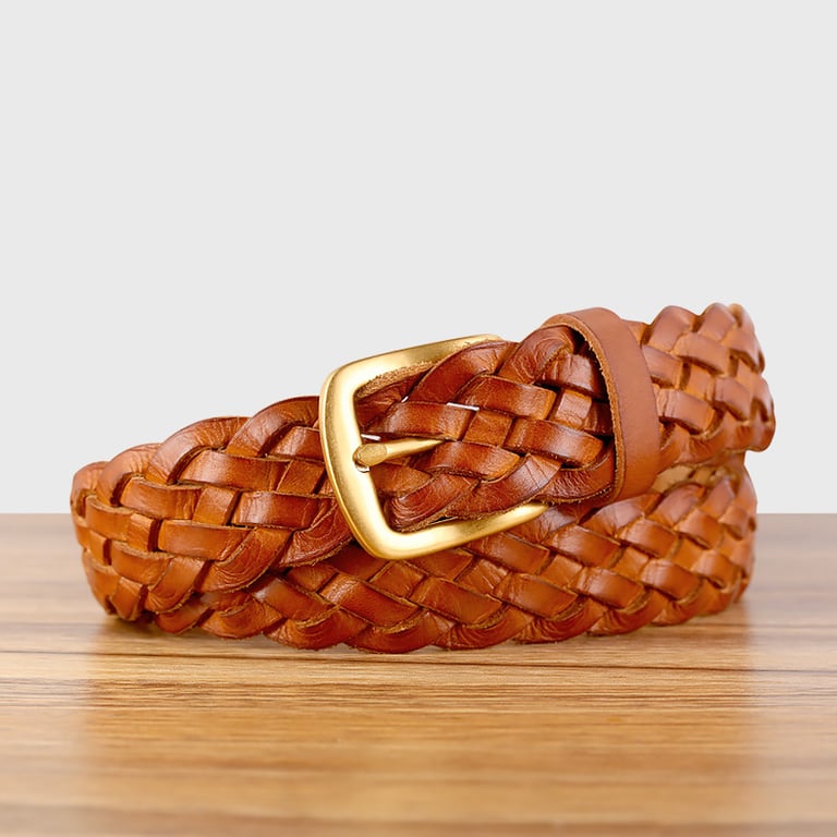 Vintage Woven Vegetable-Tanned Leather Belt | Canadian Made thumbnail 1