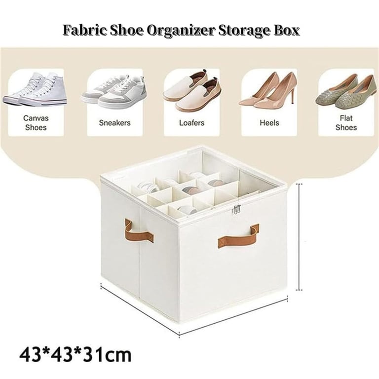Foldable Fabric Shoe Storage Box with Dividers | Organize & Protect thumbnail 16