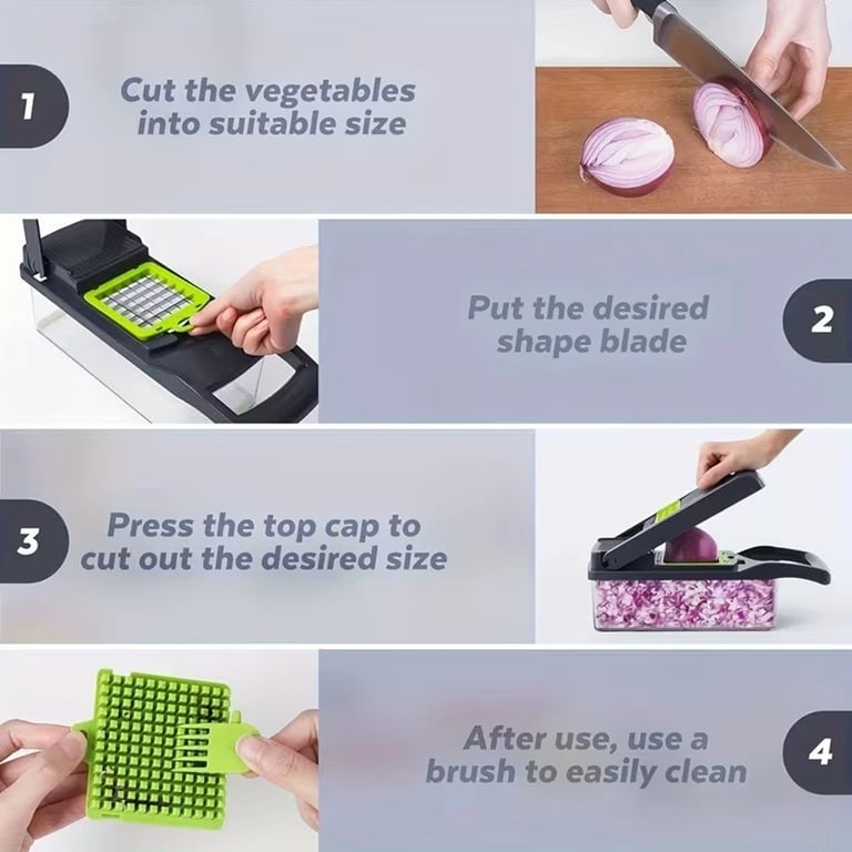 16-in-1 Vegetable Chopper Mandolin Slicer | Food Dicer Peeler Cutter thumbnail 7