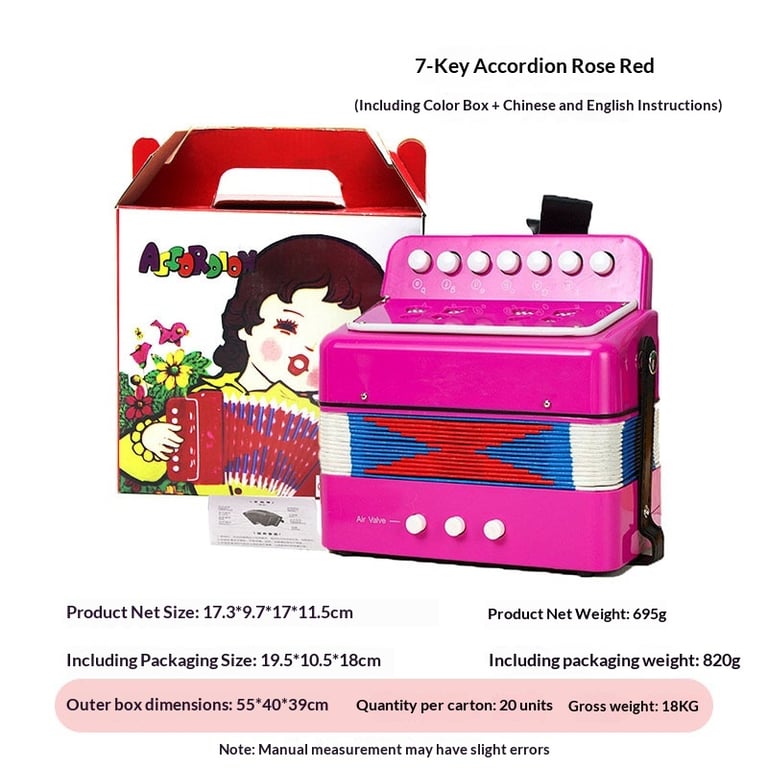 7-Key Portable Accordion for Kids | Educational Music Toy Canada thumbnail 17
