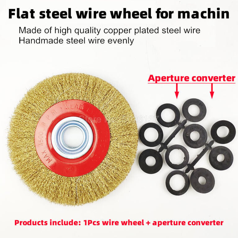 6in Wire Wheel Grinder Bench Grinding Grinder Wire Brush Fine With Reducers UK NEW thumbnail 19