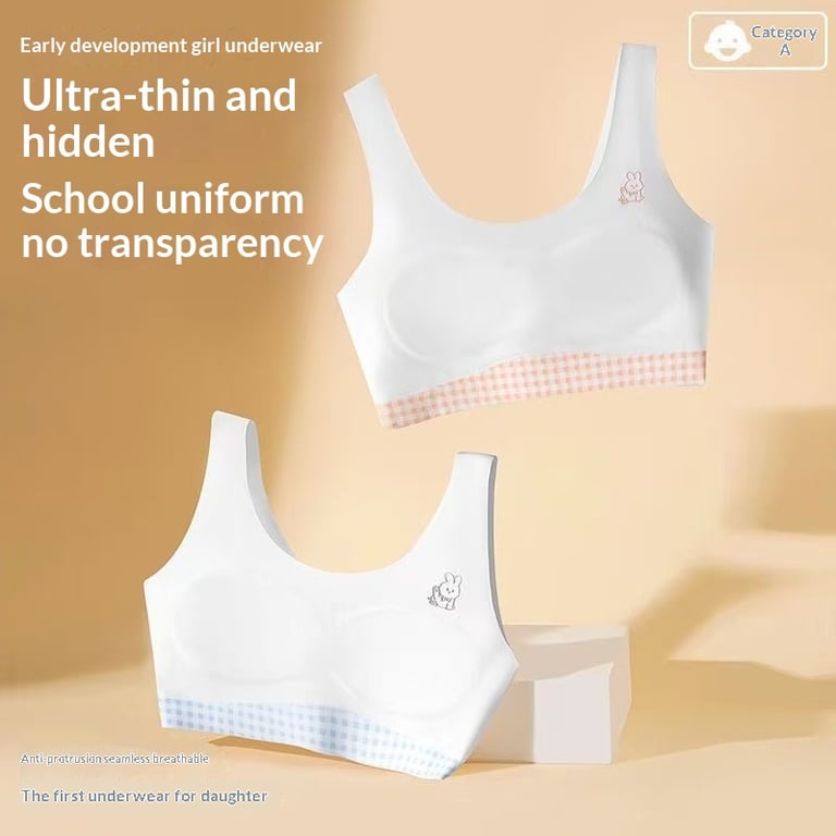Ice-Silk Training Bra for Young Girls | Posture-Correcting Chest Pad