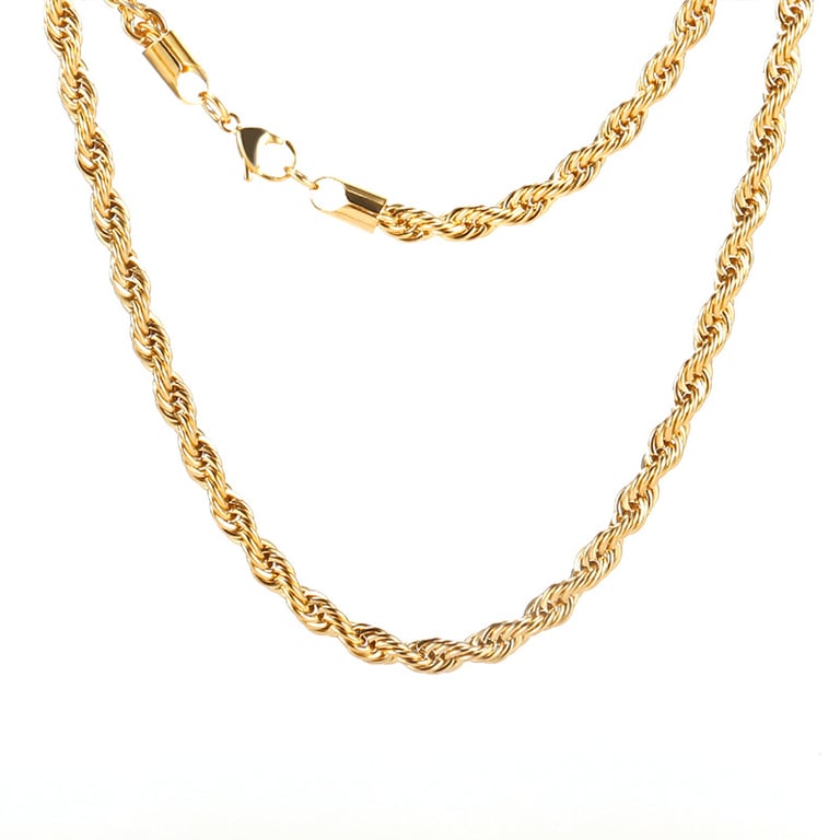 Stainless Steel Twisted Chain Necklace & Bracelet Set | Silver Gold thumbnail 4
