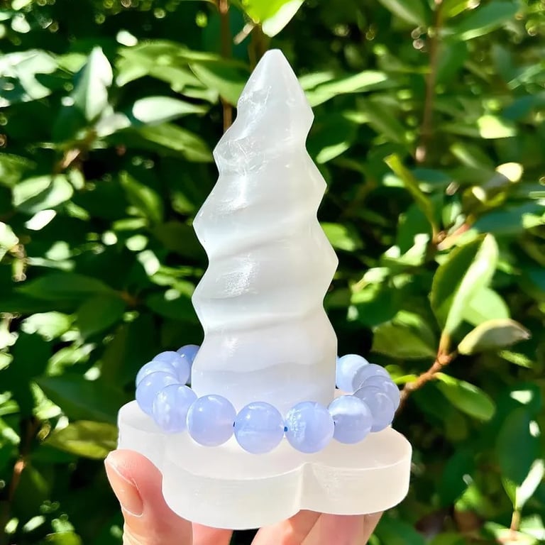 Selenite Ring Holder Storage Tray | Natural Crystal Jewelry Organizer thumbnail 9