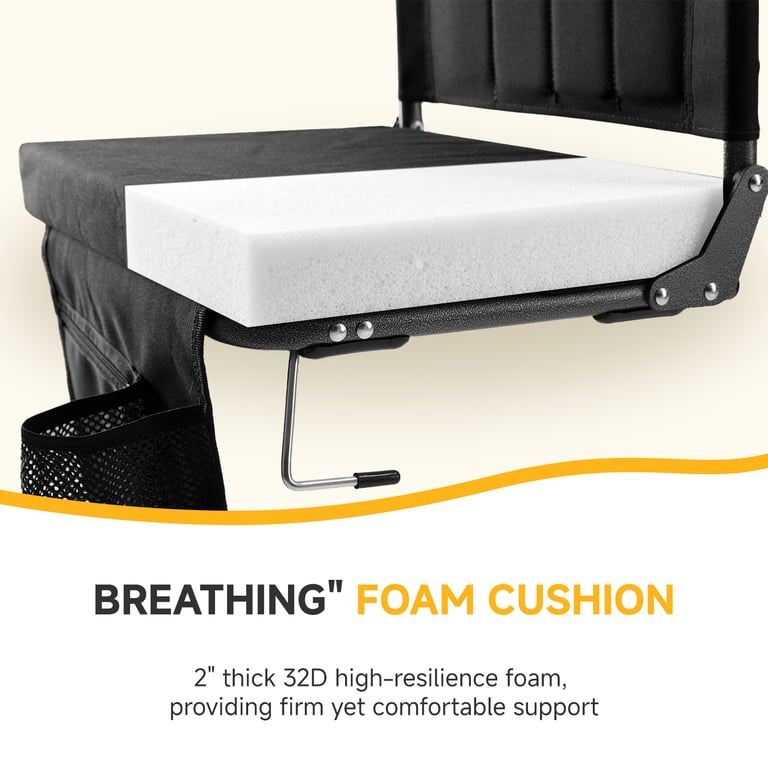 Stadium Seat with Backrest Support | Padded Bleacher Chair Canada thumbnail 14