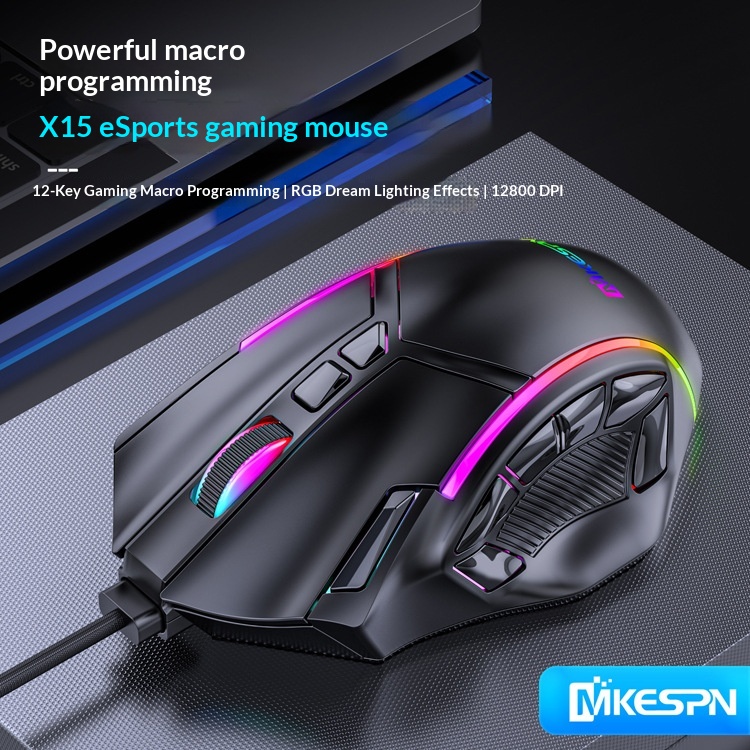 Ice Legend 12 Button Macro Gaming Mouse with RGB Lighting | Wired thumbnail 7