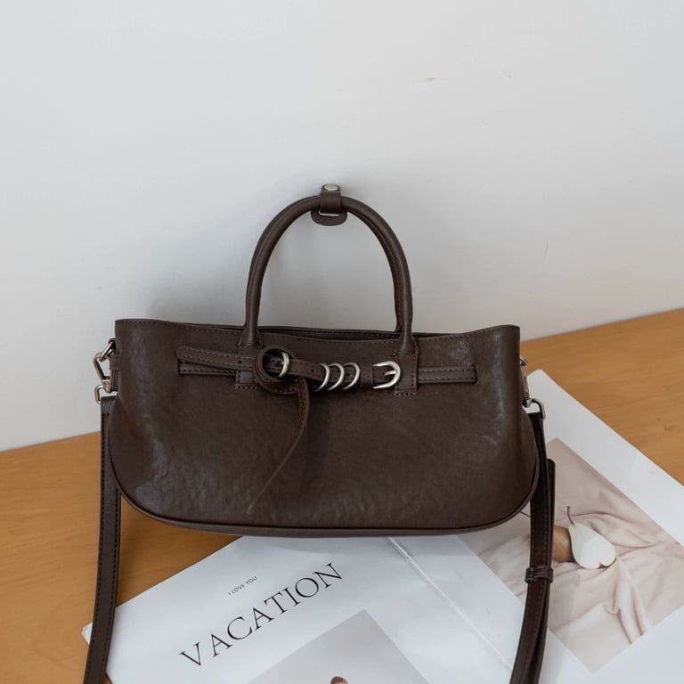 Vintage Vegetable-Tanned Leather Handbag | Women's Crossbody Bag thumbnail 3