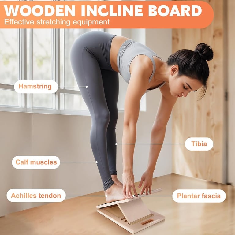 Wooden Slant Board Calf Stretcher | Foldable Incline Board for Yoga thumbnail 11