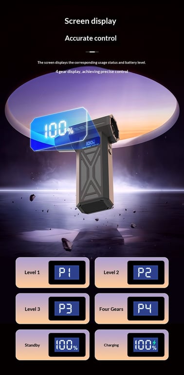 Violent Handheld Turbo Fan 110K RPM | Wireless LED Dust Blower thumbnail 7