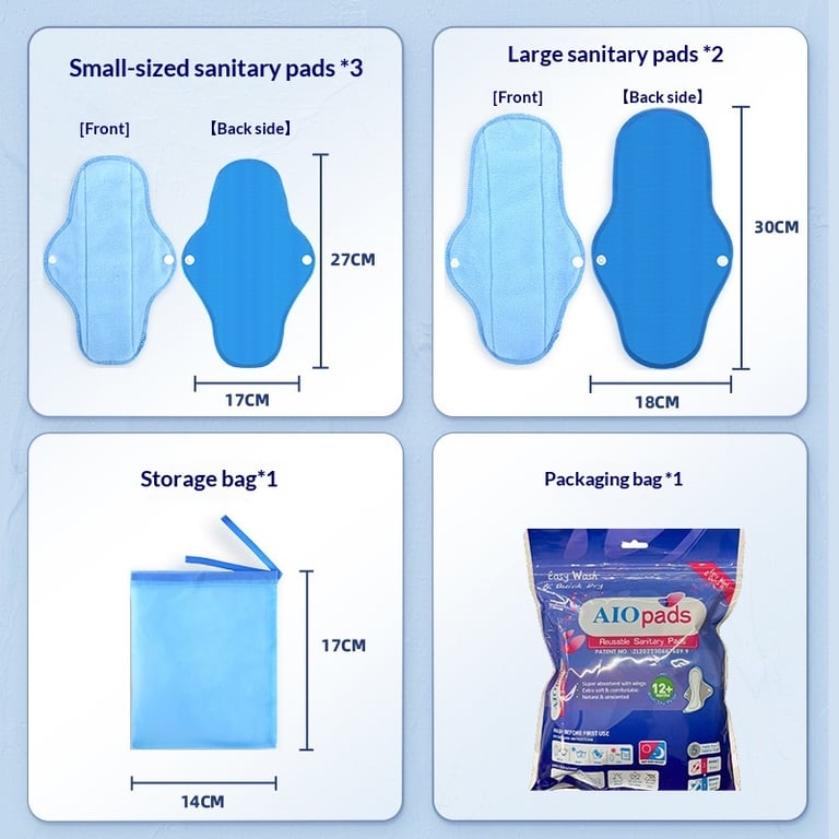 Washable Sanitary Pad Set for Hygienic Care | Reusable Pads Canada thumbnail 8