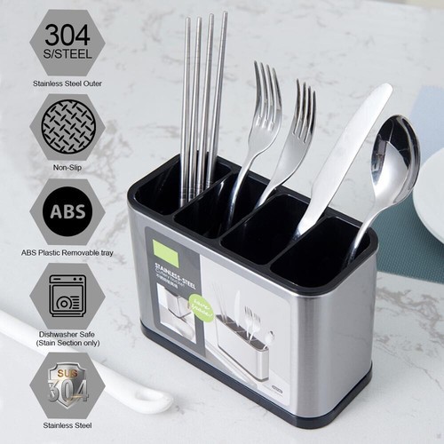 Stainless Steel Kitchen Cutlery Holder | Utensil Storage Organizer thumbnail 10