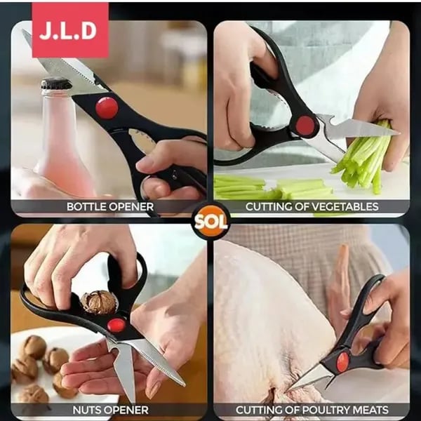 Food Scissors, Sharp Scissors With Nutcrackers, Bottle Opener, Can Opener, Vegetable Cutting Scissors, Chopping Scissors, Multi-Purpose Utensil Gadgets - USPS Shipping, Pickup Supported thumbnail 7