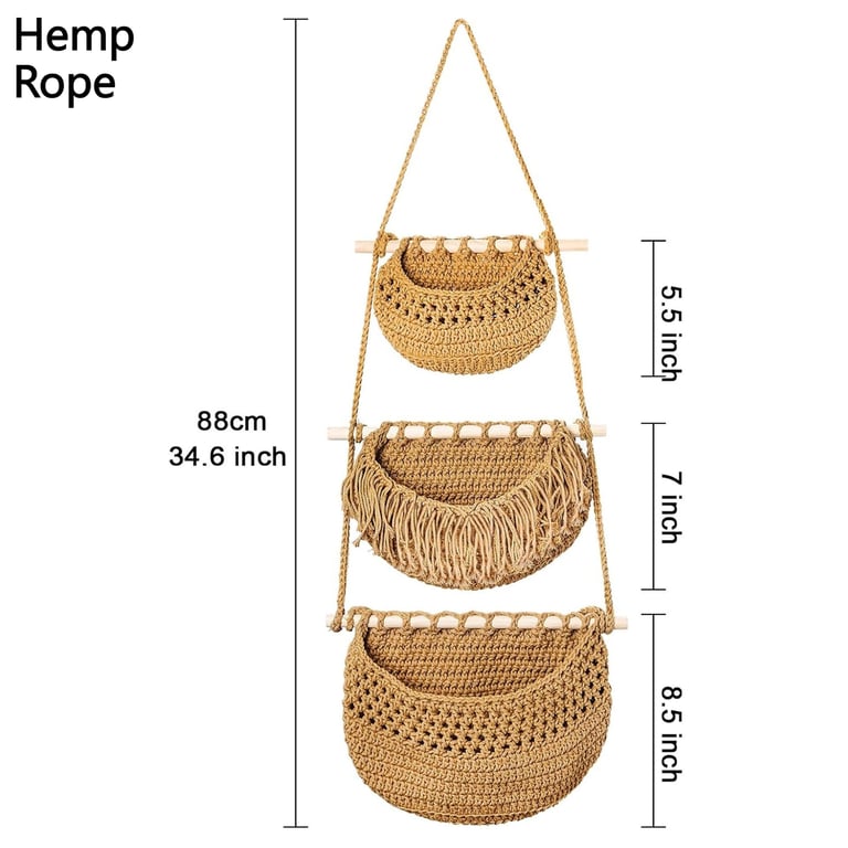 Detachable Three-Tier Kitchen Fruit and Vegetable Storage Mesh Bag | Home & Kitchen thumbnail 11