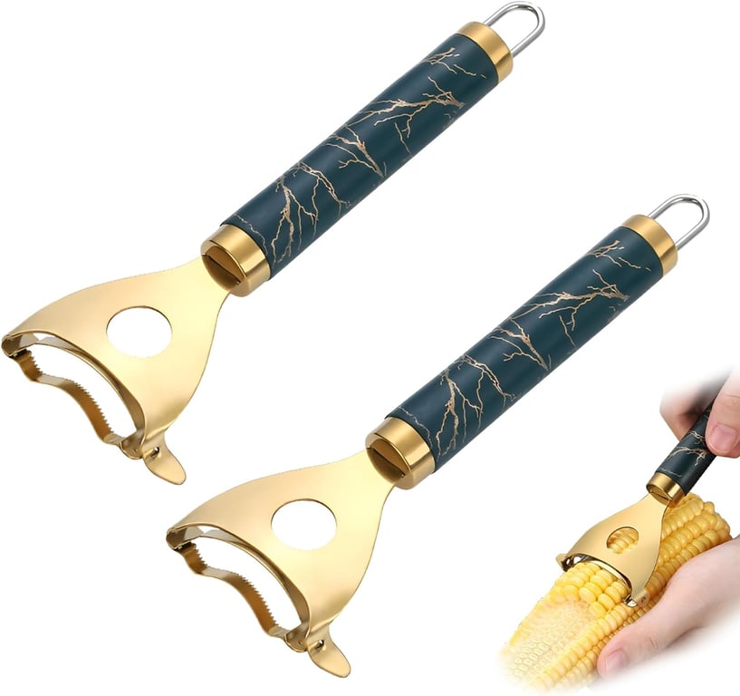 2 Pack Corn Peeler Stainless Steel | Fast Kernel Stripper Tool thumbnail 2