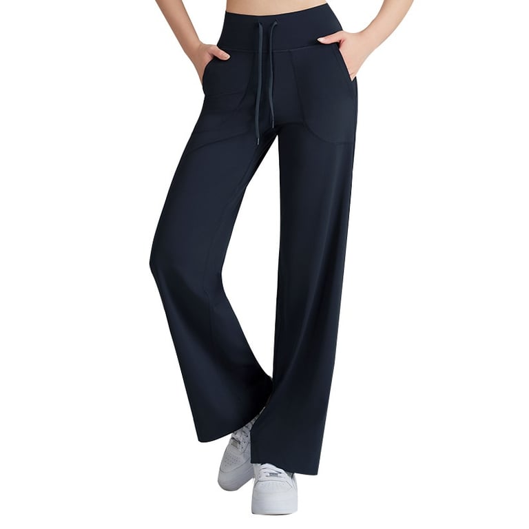 High-Waisted Wide-Leg Workout Pants | Elastic Fitness Wear Canada thumbnail 1