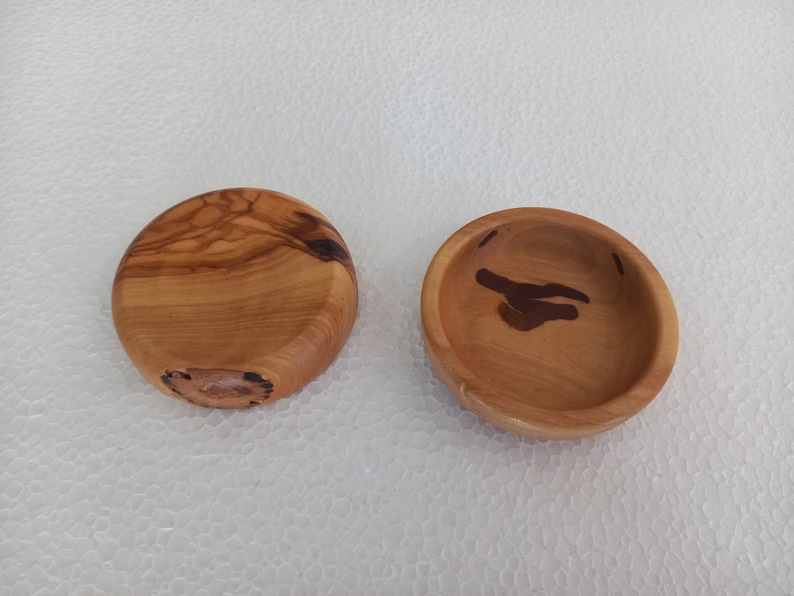 Ice Crackle Glaze Olive Wood Dipping Bowl | Home & Kitchen thumbnail 5