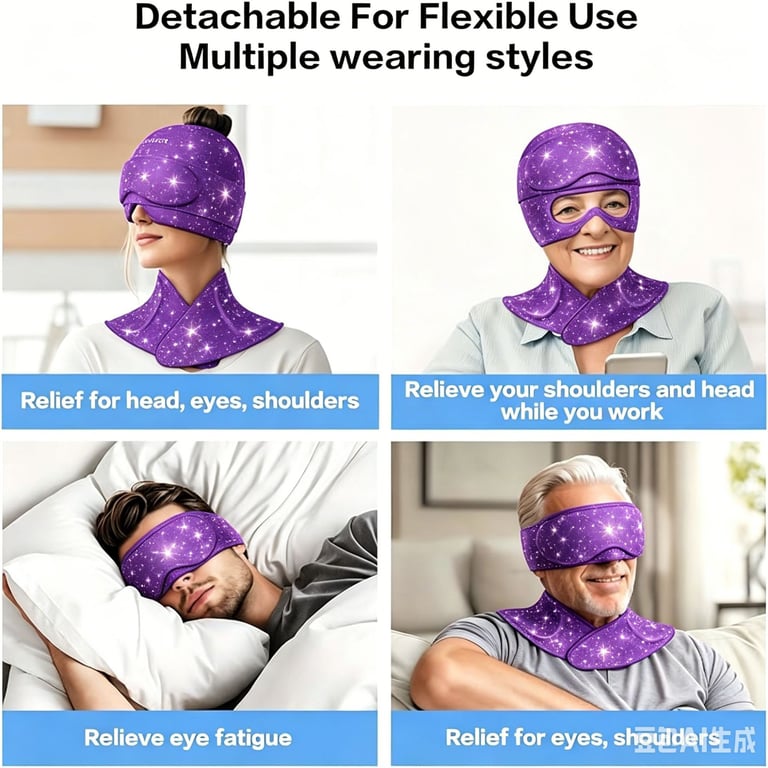 Gel Hot-and-Cold Compress Head Cover Hat | Migraine & Neck Pain Relief thumbnail 6