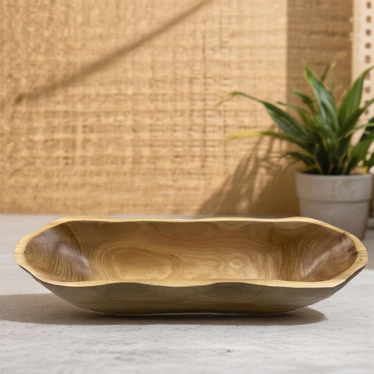 European-Style Wooden Boat-Shaped Fruit Tray | Solid Wood Serving Bowl thumbnail 18