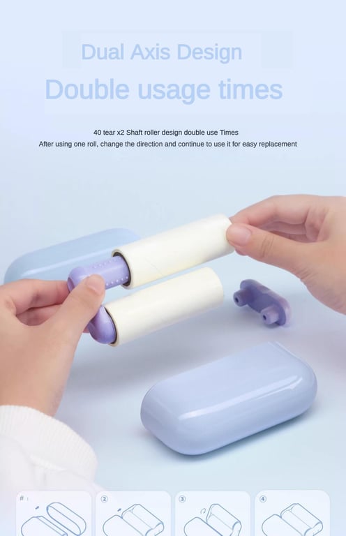 Portable Pet Hair Remover With Lid Reusable, Palm-Sized Lint Roller Pocket-Sized Travel Essential For Removing Cat And Dog Hair thumbnail 5