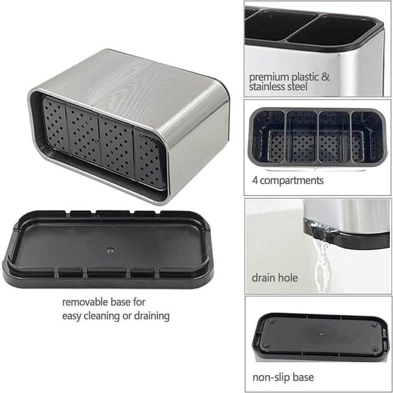 Stainless Steel Kitchen Cutlery Holder | Utensil Storage Organizer thumbnail 8