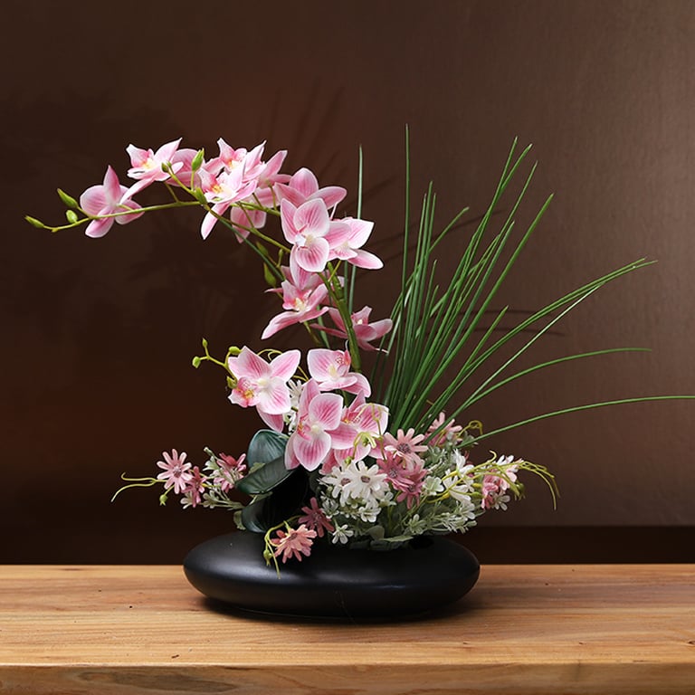 Silicone-Feel Dove Orchid Artificial Flower Arrangement | Modern Minimalist Home Decor thumbnail 6
