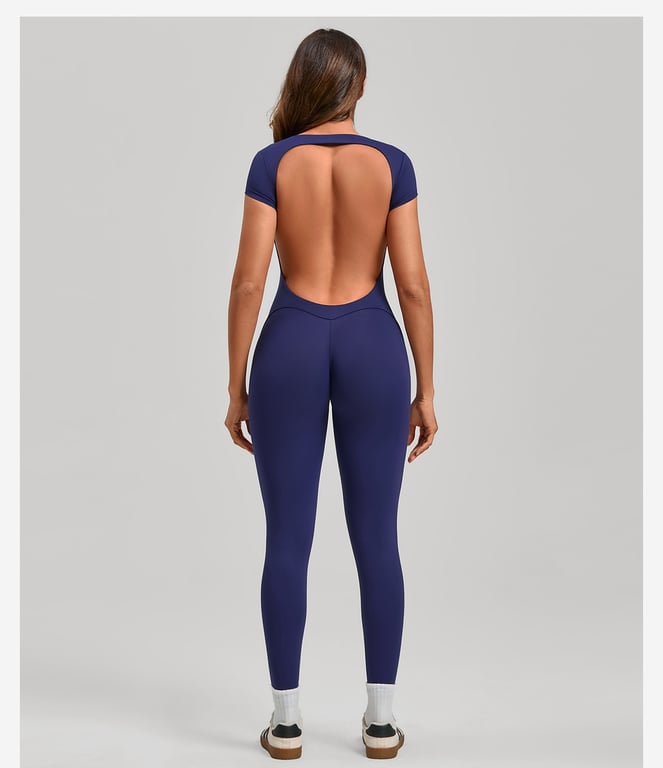 Women's Fashion Solid Color Quick-Drying Yoga Bodysuit | Open Back thumbnail 19