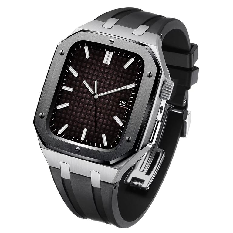 Stainless Steel Smartwatch Case with Fluororubber Band | Luxury Sports Watch thumbnail 10