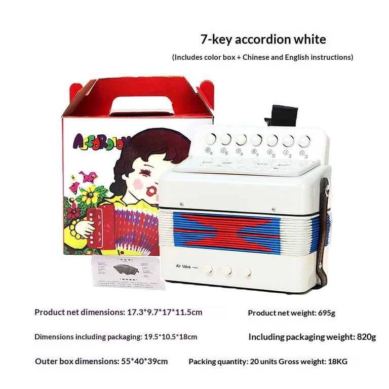 7-Key Portable Accordion for Kids | Educational Music Toy Canada thumbnail 16