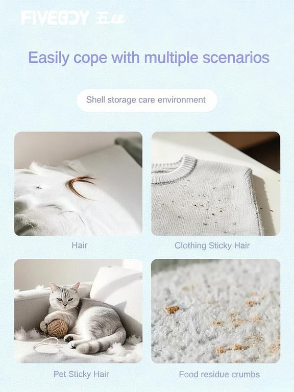 Portable Pet Hair Remover With Lid Reusable, Palm-Sized Lint Roller Pocket-Sized Travel Essential For Removing Cat And Dog Hair thumbnail 9
