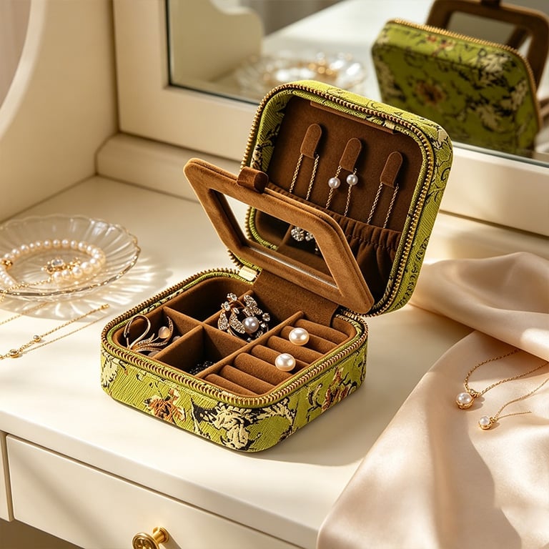 Portable Jewelry Organizer Anti-Oxidation Travel Zipper Case | Captain Fam thumbnail 1
