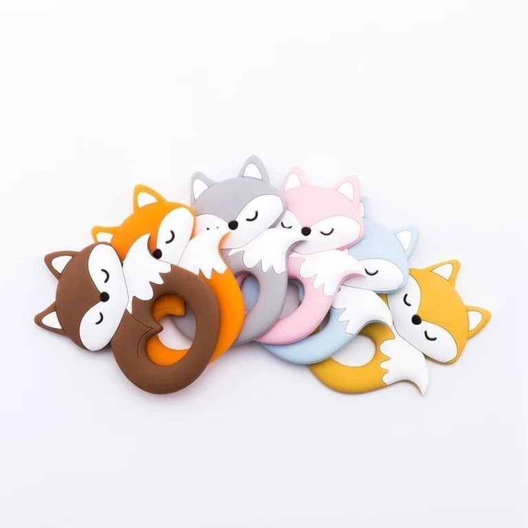 Baby Teether, Food-grade Silicone Teether, Cartoon Animal Du thumbnail 8