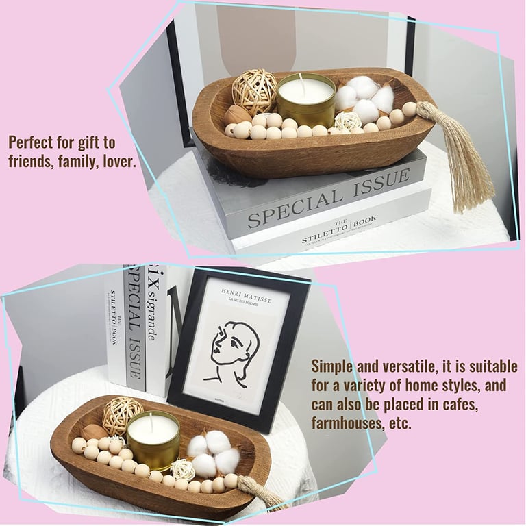 Solid Wood Hand-Carved Storage Tray | Rustic Home & Kitchen Decor thumbnail 7