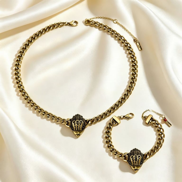 Vintage Antique Eagle Head Necklace Bracelet Set | Women's Home & Kitchen Jewelry