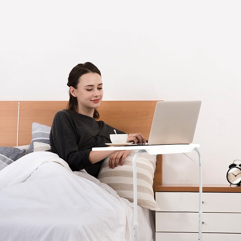 1Pc Foldable Tray Table Portable Sofa TV Tray 6 Heights 3 Angles Laptop Desk Adjustable Eating Dinner Coffee For Bed Dorm Home thumbnail 2