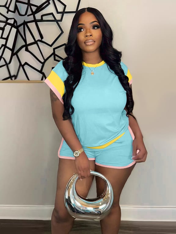Loose-Fitting Two-Piece Set with Short Sleeves | Vibrant Casual Outfit thumbnail 11