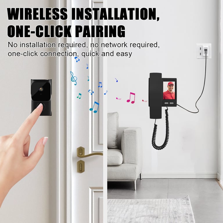 Smart WiFi Video Doorbell with Indoor Monitor | Wireless Security Camera thumbnail 10